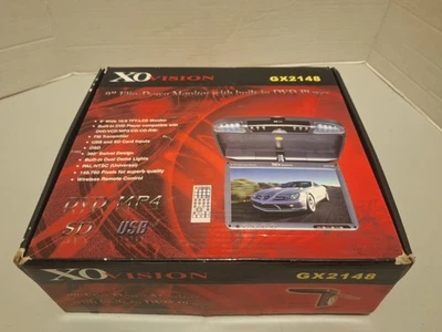 XO Vision GX2148 9" Flip Down Monitor With DVD Player MP4 SD USB Remote  New  - Image 1 of 4