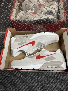 🔥 Nuevo Nike Air Max 90 Blanco Rojo Universitario DM0029 113 Hombre Talla 12 - Imagen 1 de 10
