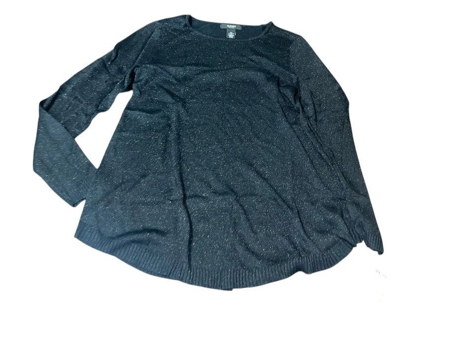 Alfani Womens Sweater Pullover Black Glitter Petite Small With Tags