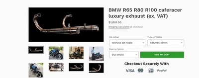 Mad Exhaust system for BMW Airheads R65 and R45 1978-1984 (35mm) -NEW - Image 1 of 4