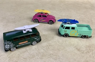 Majorette Volkswagen los Originales 3 Nuevos Coches Sueltos Bug Van Surf Foto 1 de 3
