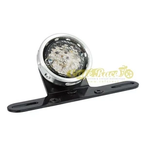 Faro posteriore DRILLED SILVER / BLACK LED cafe racer custom vintage - Foto 1 di 1