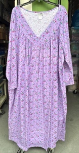 Vintage Anthony Richards Floral Flannel Lilac House Dress Lounger MuuMuu 2XL - Picture 1 of 8