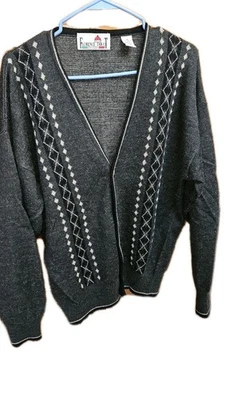 Cárdigan Suéter Vintage Florence Tricot Gris Acrílico Lana Talla M Hecho en Italia Foto 1 de 4