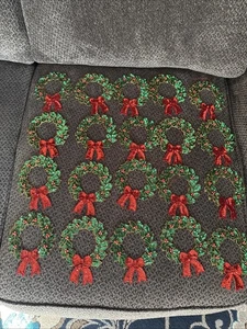 Set/20 Vintage Weihnachtskranz Perlen Pailletten Nähen/Aufkleben Patch Ugly Sweater 5" - Bild 1 von 7