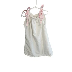 Handmade White Eyelet Girls Pillowcase Dress 5T - Picture 1 of 2