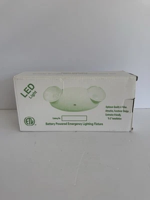 Battery Powered Emergency Double Head LED Light Fixture BRAND NEW - Image 1 of 4