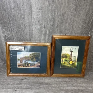 Vintage John Deere framed Illustrated Art Picture New Old Stock Made In USA - Picture 1 of 10