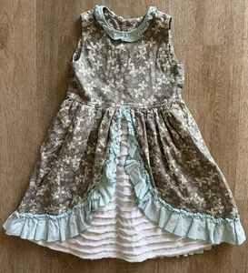 Persnickety Peek A Boo Ruffle Dress Girls Size 7 Sleeveless Cotton USA Made - Picture 1 of 5