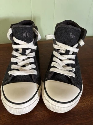 Zapatillas altas de moda Lauren Ralph Lauren gris oscuro II de enero. Mujer Talla 8 Foto 1 de 4