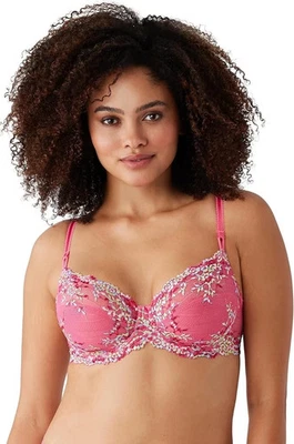 Wacoal Embrace Lace Classic Underwire Bra Women's 34D Pink Hook & Eye Closure - Image 1 of 4