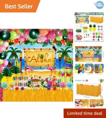 Kit de suministros tropicales para fiestas de 159 piezas - Perfecto para Luau y reuniones de verano Foto 1 de 4