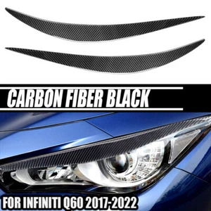 Carbon Fiber New Headlight Eyebrows Eye Lid Cover Trim For Infiniti Q50 2014-20 - Bild 1 von 10