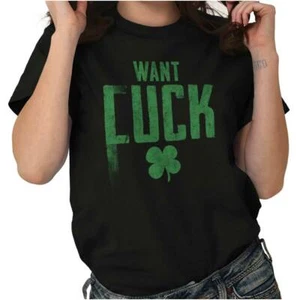 Funny St Patrick's Pattys Day Irish Luck Womens Graphic T Shirts Tee T-Shirt - Picture 1 of 8