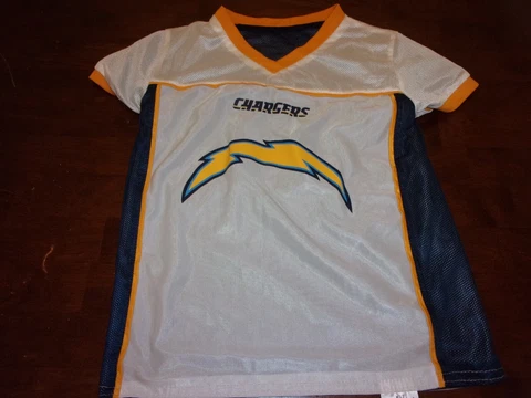 San Diego Chargers LA used youth small NFL flag football jersey reversible Cover