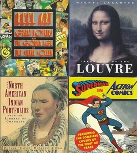 LOT OF 4 MINI FOLIO BOOKS BY ABBEYVILLE PUB GRP LOUVRE REEL ART SUPERMAN INDIANS - Picture 1 of 4