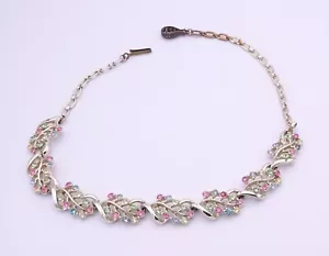 Vintage Coro Gold Tone Pastel Shades Crystal Necklace Length 40 cm - Picture 1 of 3