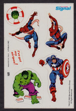 Large 1982 British SPIDER-MAN/CAPTAIN AMERICA/HULK Sticker Marvel Super Heroes B