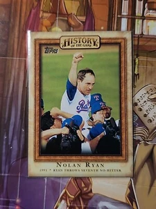 2010 Topps #HOTG22 Ryan Throws Seventh No-Hitter History of the Game Rangers - Picture 1 of 2