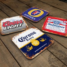 HOME Bar Collezione lucido in legno Coaster retrò bere birra tabella mancave VARI