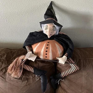 Gathered Traditions Gourdigha Witch Joe Spencer’s Halloween Doll Folk Art - Imagen 1 de 8