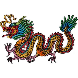 Aufbügeln bestickter chinesischer Drache Aufnäher/Nähen Abzeichen für T-Shirts Taschen Handwerk - Bild 1 von 1