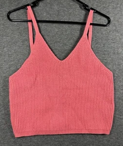 Camiseta sin mangas Frye Coral Naranja Rosa Correas de Espagueti Crochet Tejida Grande Nueva con Etiquetas - Imagen 1 de 7