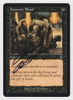 Signed Innocent Blood Proof MP Odyssey Artist Carl Critchlow MTG Magic AP! - Image 1 of 2