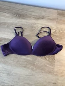 Secret Treasures Purple Velvet Bra Size 38C with Rhinestones - Picture 1 of 5
