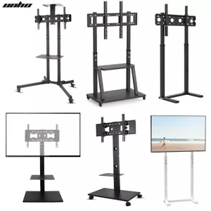 Universal Swivel Floor TV Stand Mobile TV Cart with Shelf for 32-100" LCD LED TV - Picture 1 of 131