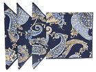 Karen Lee Ballard Navy/Blue/Tan Paisley Cloth Napkins S/4 100% Cotton 18"Sq.
