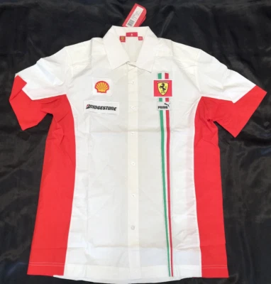 法拉利彪马男式白色短袖衬衫车队 2007 M 码 — 第 1/4 张图片