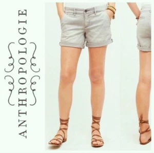 ANTHROPOLOGIE Pilcro Hyphen Shorts Womens 28 Sage Green Twill $58 Designer EUC - Picture 1 of 6