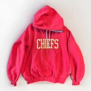 Vtg Kansas City Chiefs STARTER NFL Hoodie Heavy Sweatshirt L 1990s - Picture 1 of 7
