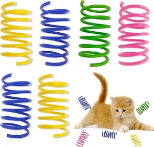 30 Packs Cat Spring Toys Plastic Springs Cat Toys Colorful for Cat Kitten Pets - Picture 1 of 12