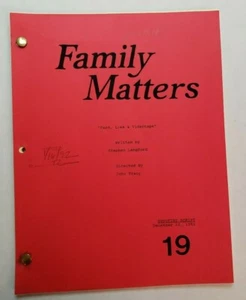 FAMILY MATTERS / Stephen Langford 1991 TV Script, "Food, Lies and Videotape" - Picture 1 of 12