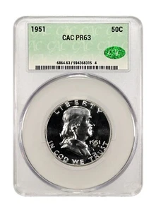1951 CACG PR63 Franklin Half - Nice Coin!!! - Picture 1 of 2