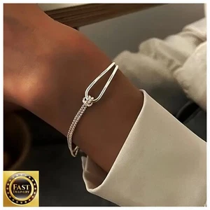 Womens Silver Bracelet Womens Silver Bangle 925 Sterling Silver Fashion Boho - Picture 1 of 4