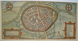 Münstermaifeld  Eifel Maifeld seltener Braun und  Hogenberg Kupferstich 1580 - Picture 1 of 4