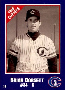 1990 Columbus Clippers Police #18 Brian Dorsett - NM Baseball Card