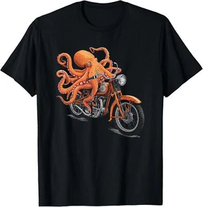 Octopus Riding vinage Biker Motorcycle T-Shirt Hoodie - Picture 1 of 12