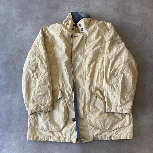 Burberry London Field Jacket Uomo 52" Vintage Blu Etichetta Navy Cappotto a Quadri Beige