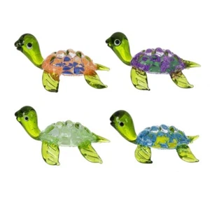 Ganz Glass Sea Turtle Figurine Pick ONE Pink Purple Green or Blue 2 1/2" x1 3/4" - Picture 1 of 24