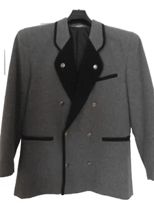 Trachten Landhaus Sakko Cashmere Wool Gr 25 Metallknöpfe, Taschen zugenäht, grau - Bild 1 von 11