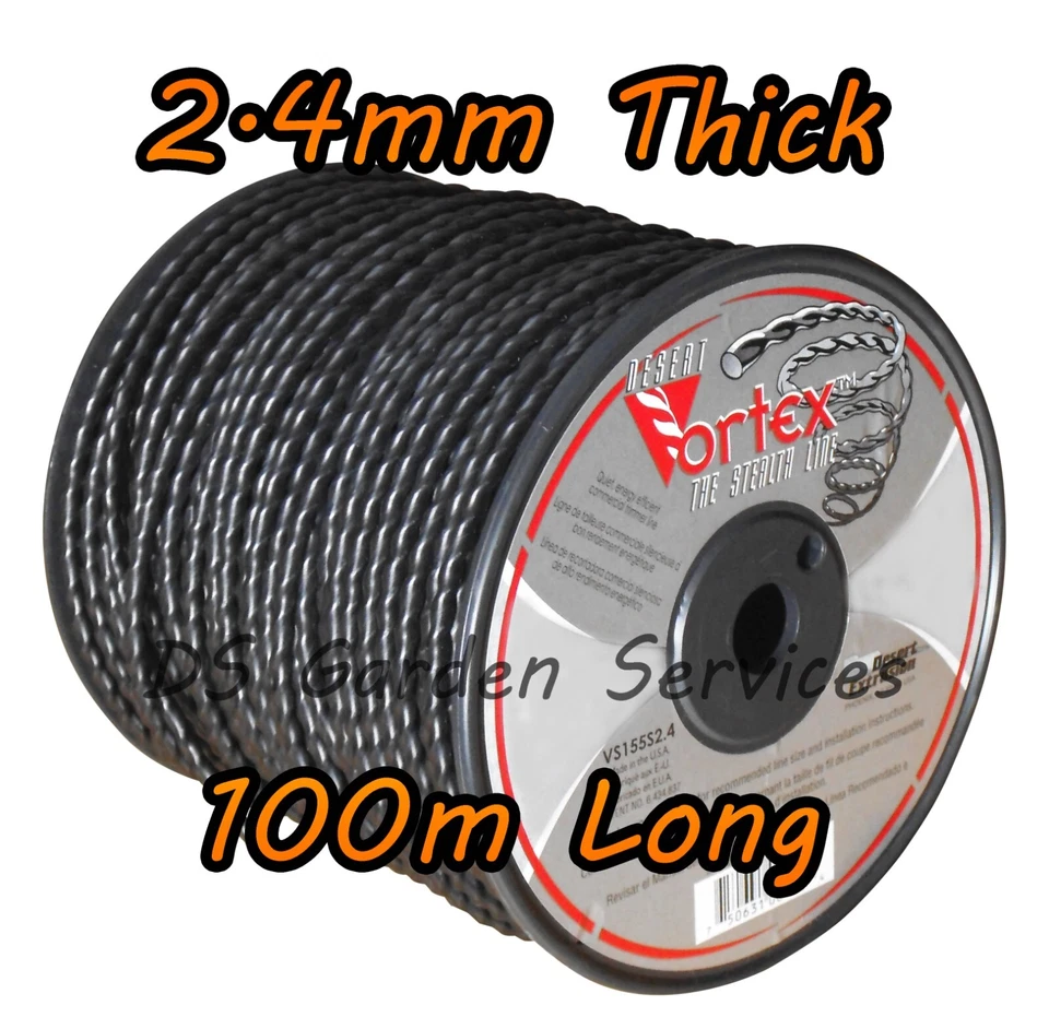 VORTEX Strimmer Line - 2.4mm x 100m Roll - Twisted Strimmer Trimmer Cord - Image 1 of 1