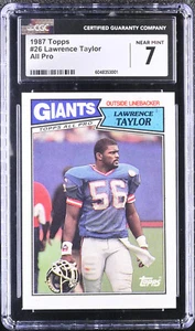 CGC 7 FOOTBALL CARD 1987 TOPPS HOF LAWRENCE TAYLOR NEW YORK GIANTS NEAR MINT - Picture 1 of 2