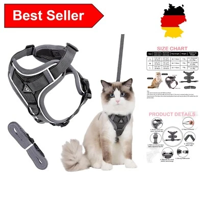 Verstellbares Katzengeschirr Ausbruchsicher Katzengeschirr Mit Leine Set - Bild 1 von 4