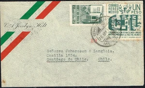 2199 MEXIKO NACH CHILE LUFTPOSTBRIEF 1946 DF - SANTIAGO - Bild 1 von 2