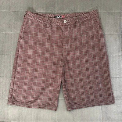 Pantalones Cortos De Colección Quicksilver Para Hombres Talla 36 a Cuadros Rojo Gris A Cuadros Y2K Skate Grunge Foto 1 de 4