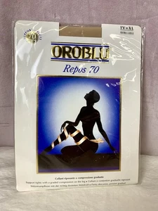 NEW - OROBLU Repos 70 Support Tights Size IV or XL Italy SAND Compression Lycra - Picture 1 of 8
